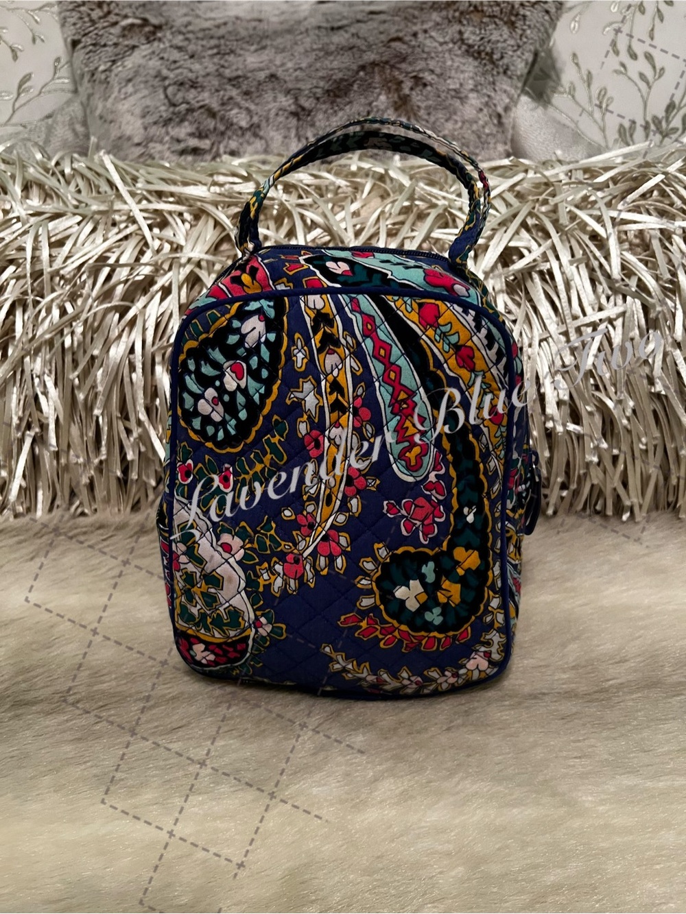 VERA BRADLEY Romantic Paisley 2018 Insulated Lunch Bunch Bag Pink Floral Purple - Picture 4 of 15